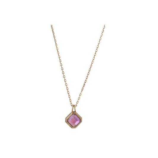 Vintage Rhombic Amethyst Necklace - Crystally