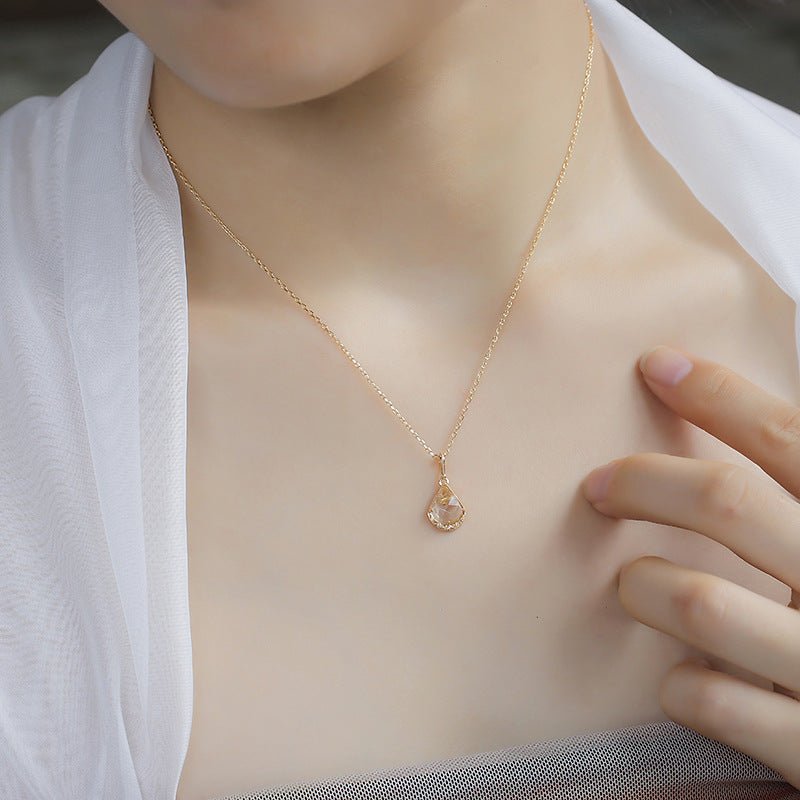 Vintage Rose-Cut Rutilated Quartz Pendant - Crystally