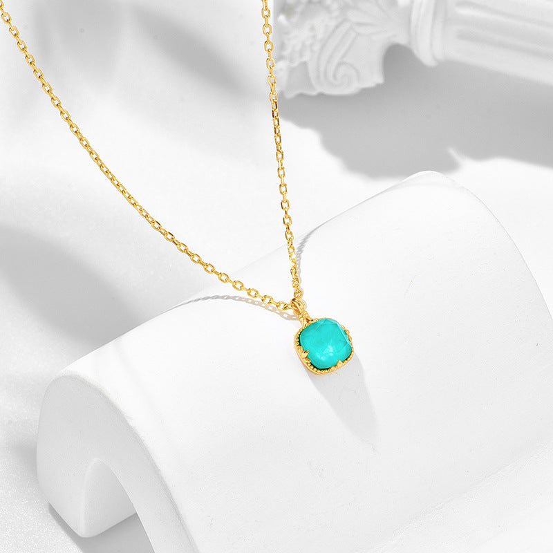 Vintage Square Turquoise Necklace - Crystally