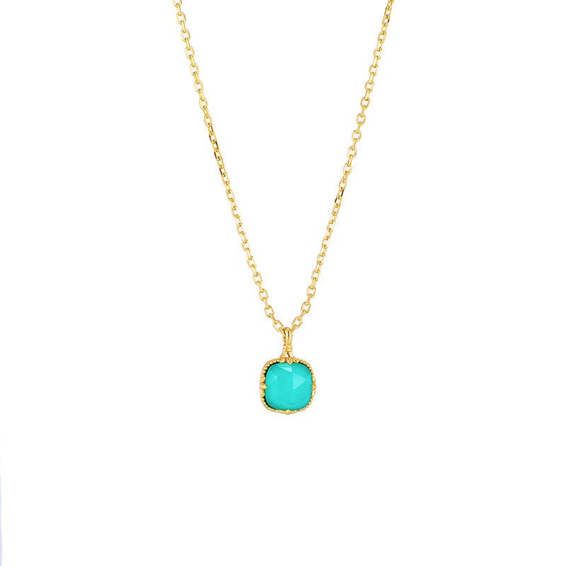 Vintage Square Turquoise Necklace - Crystally